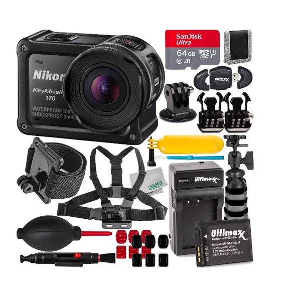 Nikon KeyMission 170 4K Action Camera w/ Starter Accessories: SanDisk 64GB - Picture 3 of 4